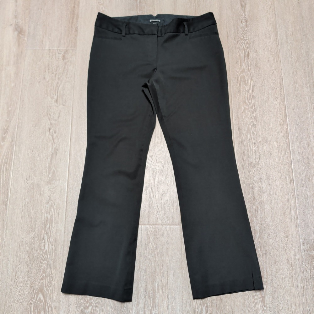 Express Columnist Pants Womens 10S Black Bootcut Mid Rise Work Office Wear 34x27